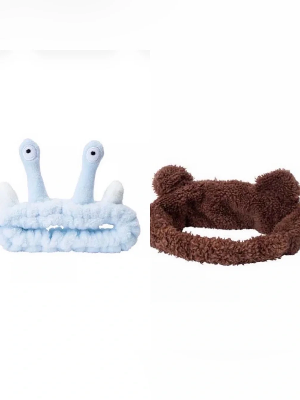 SPADAY Plush Headband - Brown and Light Blue Spa Headband
